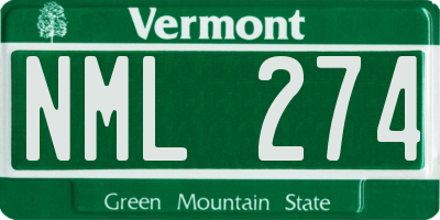 VT license plate NML274