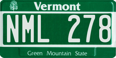 VT license plate NML278