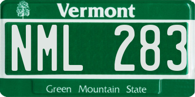 VT license plate NML283