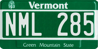 VT license plate NML285