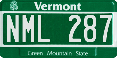 VT license plate NML287