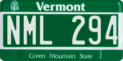 VT license plate NML294
