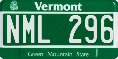VT license plate NML296