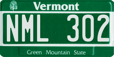 VT license plate NML302