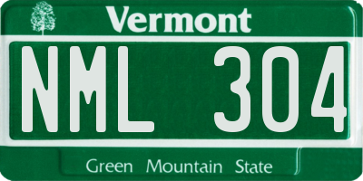VT license plate NML304