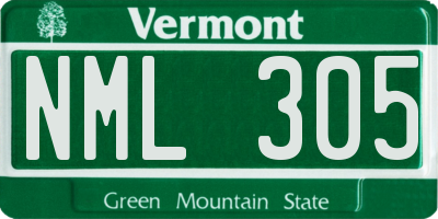 VT license plate NML305