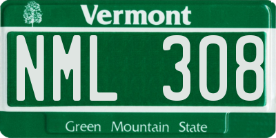 VT license plate NML308