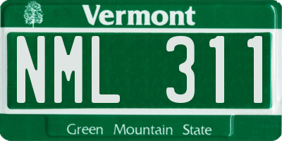 VT license plate NML311