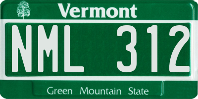 VT license plate NML312