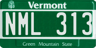 VT license plate NML313