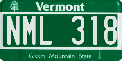 VT license plate NML318