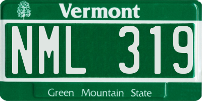 VT license plate NML319