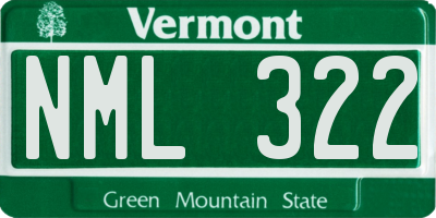 VT license plate NML322