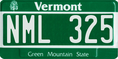 VT license plate NML325