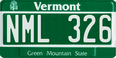 VT license plate NML326