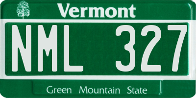VT license plate NML327