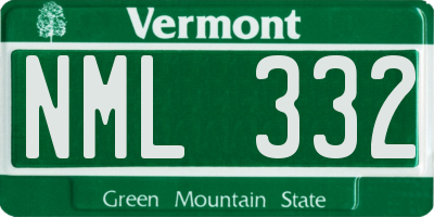 VT license plate NML332