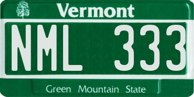 VT license plate NML333