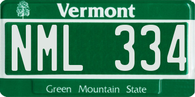 VT license plate NML334