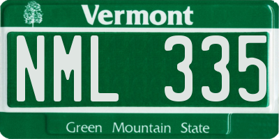 VT license plate NML335