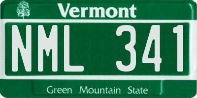 VT license plate NML341