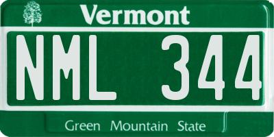 VT license plate NML344