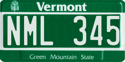 VT license plate NML345
