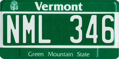VT license plate NML346