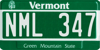 VT license plate NML347