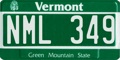 VT license plate NML349