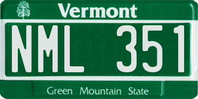VT license plate NML351