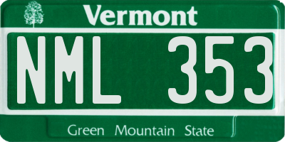 VT license plate NML353