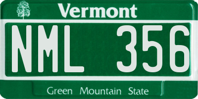 VT license plate NML356