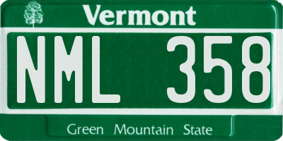 VT license plate NML358
