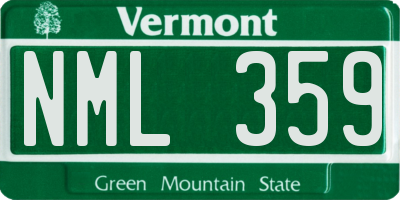 VT license plate NML359