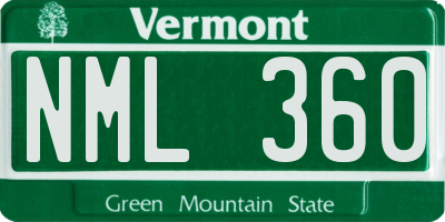 VT license plate NML360
