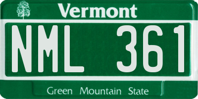 VT license plate NML361