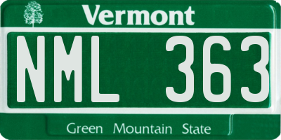 VT license plate NML363