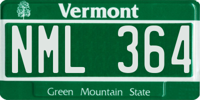 VT license plate NML364