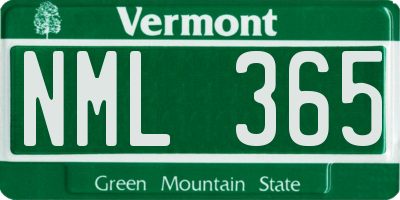 VT license plate NML365