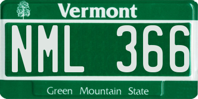 VT license plate NML366