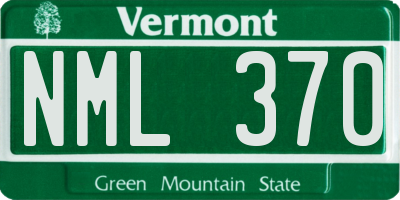 VT license plate NML370