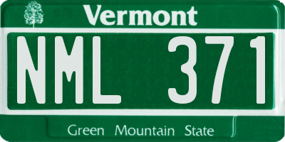 VT license plate NML371