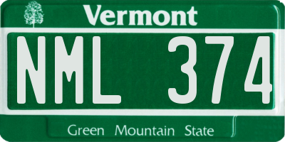 VT license plate NML374