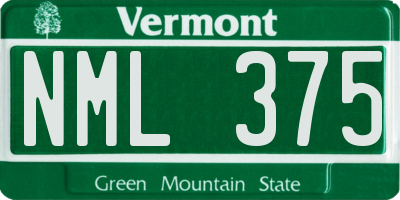 VT license plate NML375