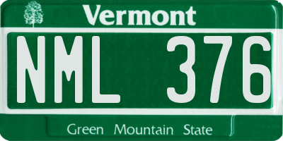 VT license plate NML376