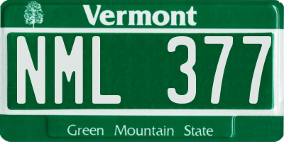 VT license plate NML377