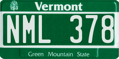 VT license plate NML378