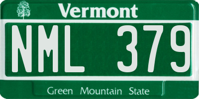 VT license plate NML379