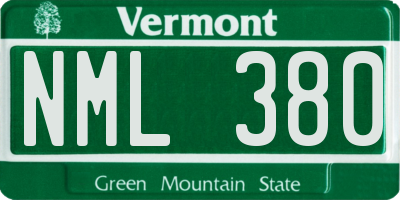 VT license plate NML380